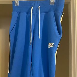 Womens blue striped joggers.